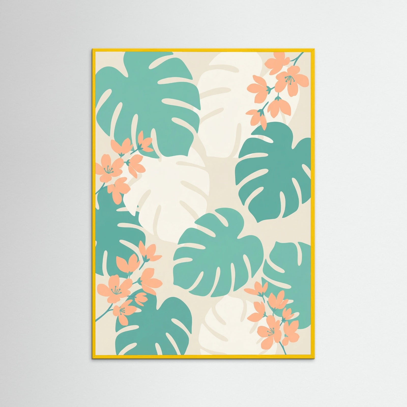 Yellow Wood Orange Teal Bloom