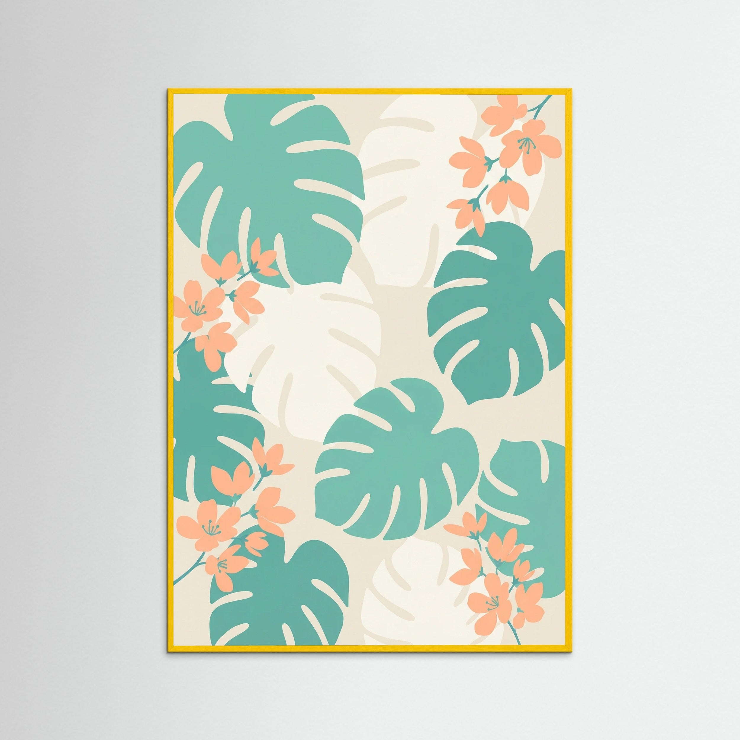 Yellow Wood Orange Teal Bloom