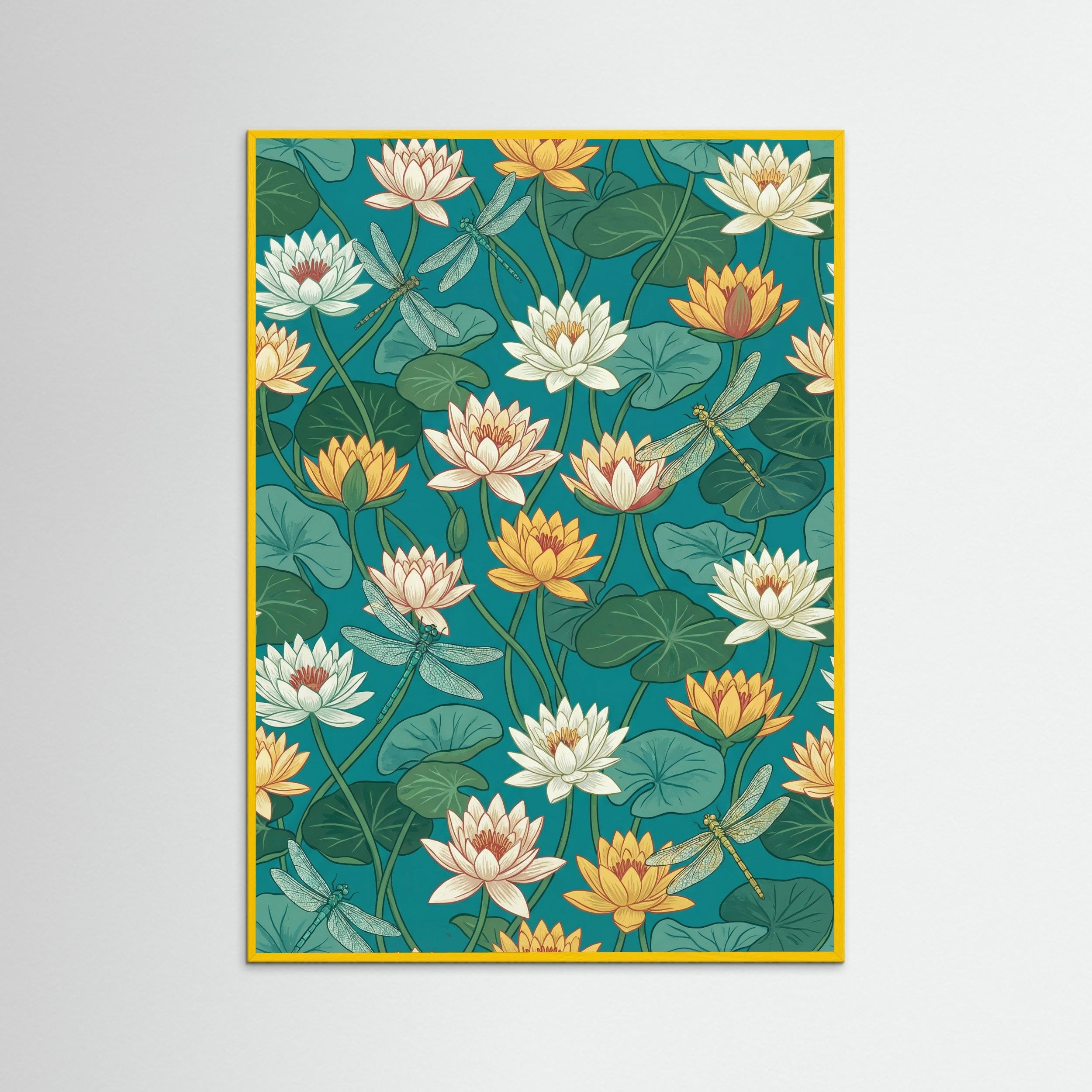 Yellow Wood Orchard Pattern Blue