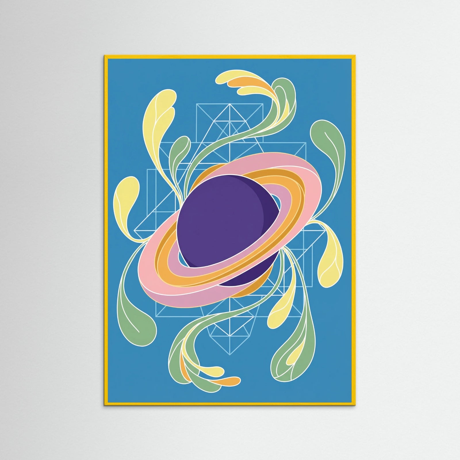 Yellow Wood Organic Abstraction Bloom