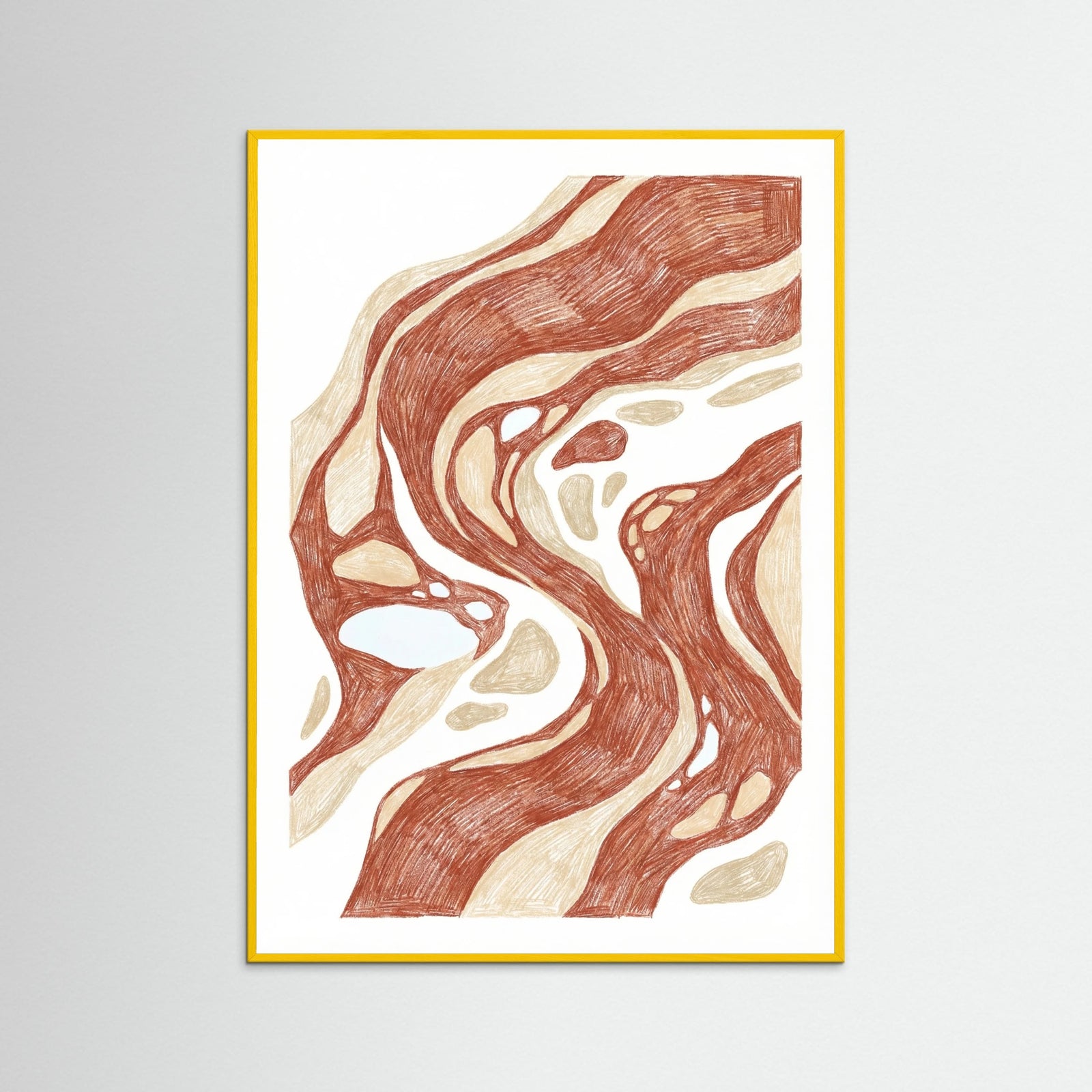 Yellow Wood Organic Flow Pink