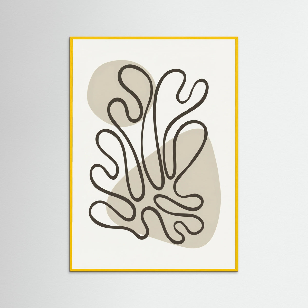 Yellow Wood Organic Forms Abstract