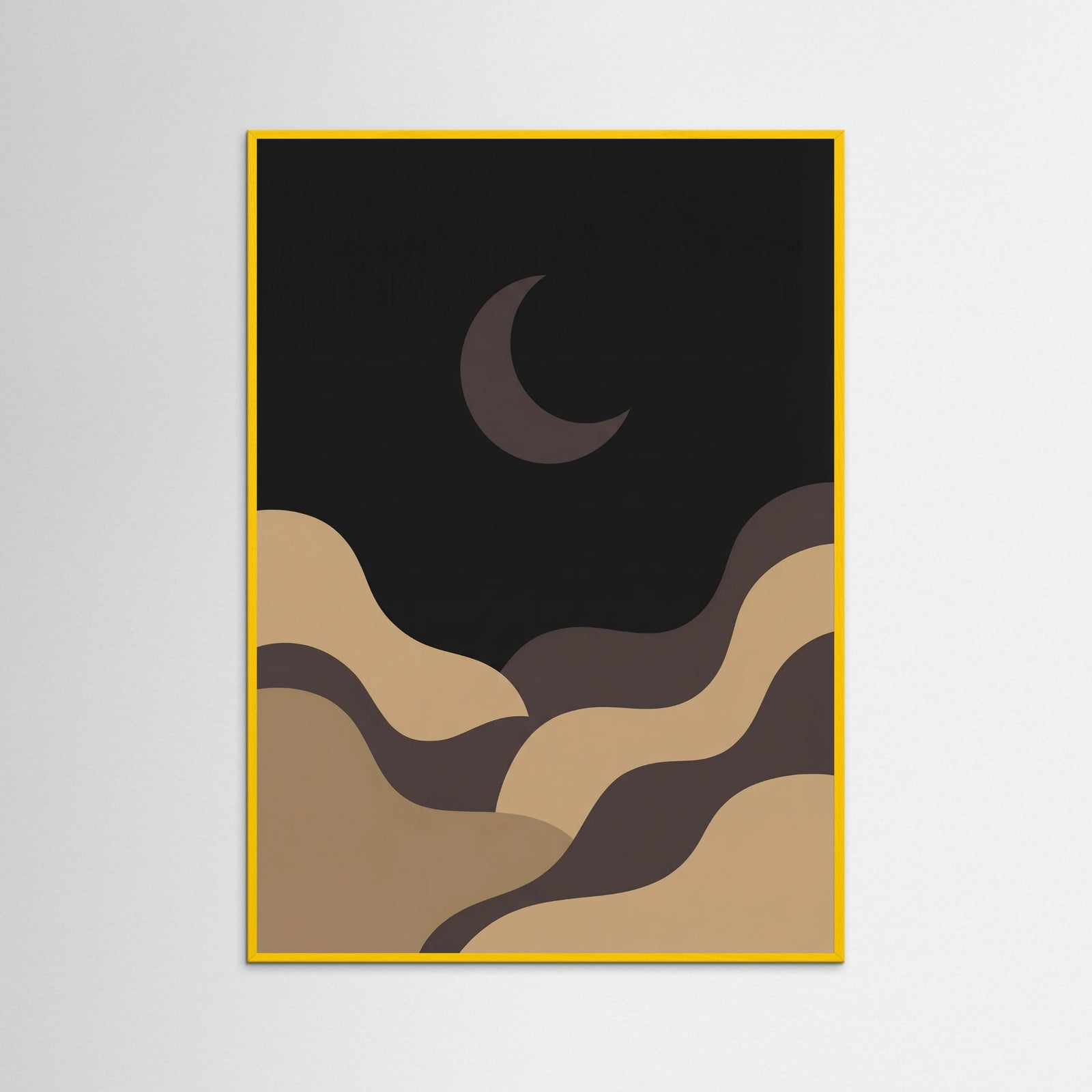 Yellow Wood Organic Shapes Night