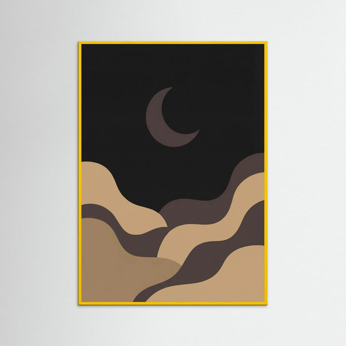 Yellow Wood Organic Shapes Night