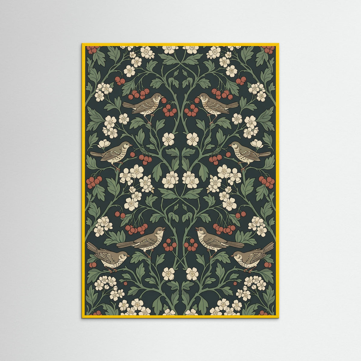 Yellow Wood Ornate Botanical Tapestry