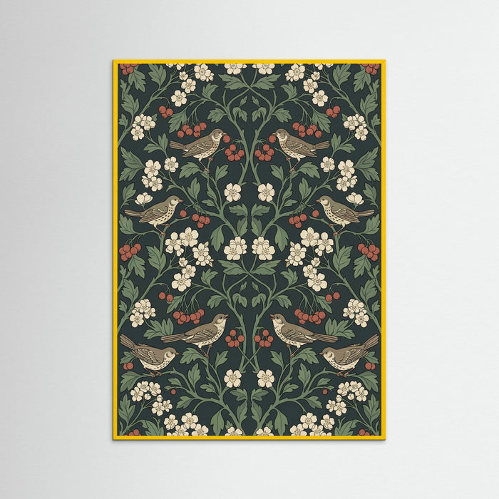 Yellow Wood Ornate Botanical Tapestry