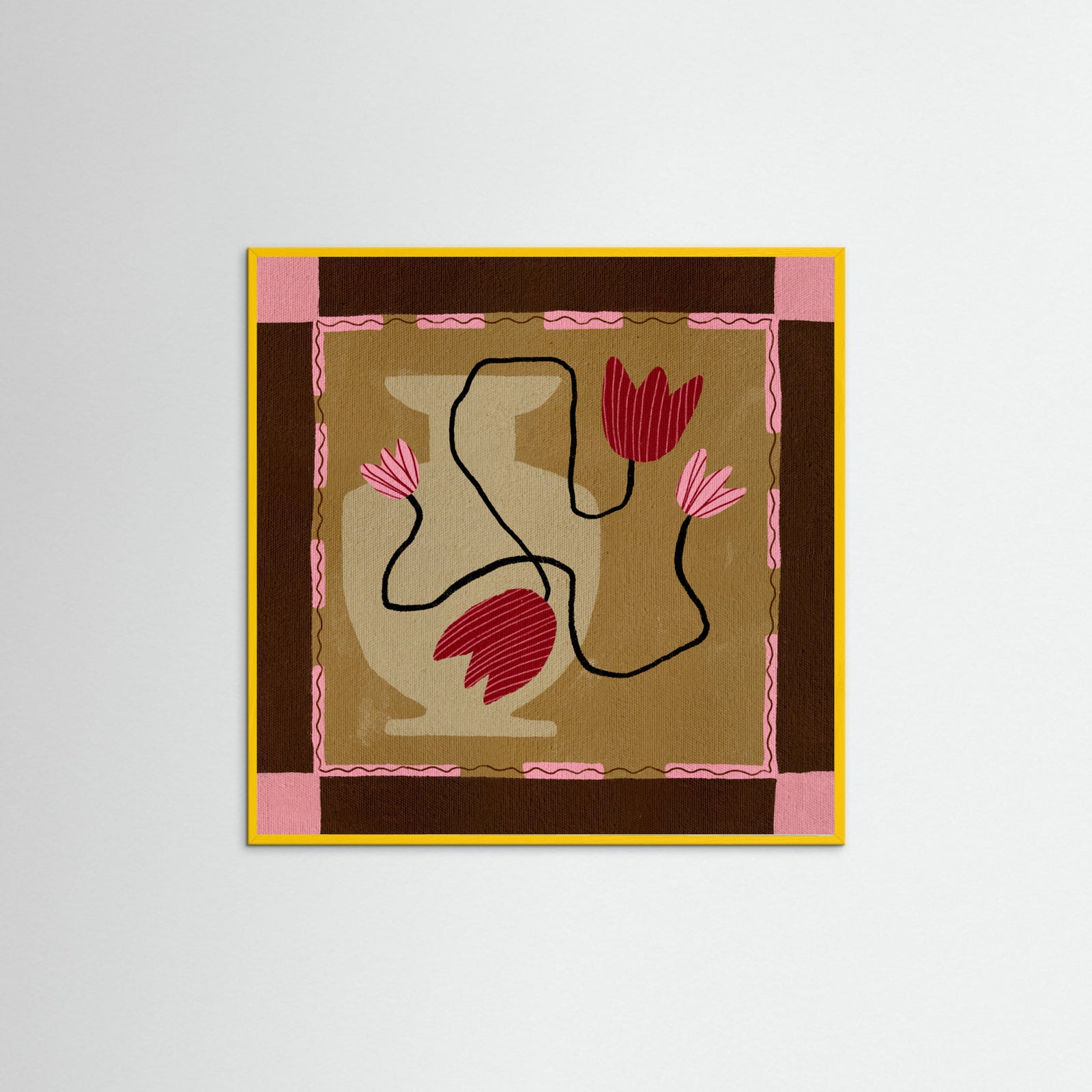 Yellow Wood Out of Vase Blooms 4 Poster