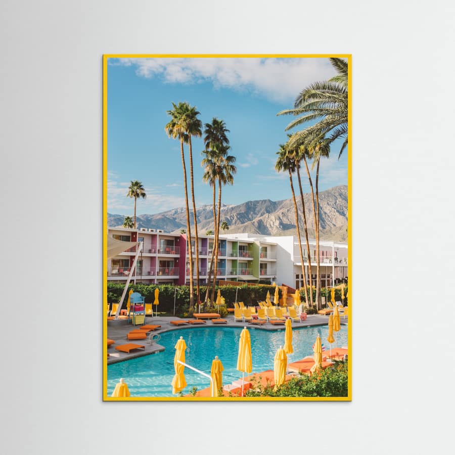 Yellow Wood Palm Springs Saguaro Poster
