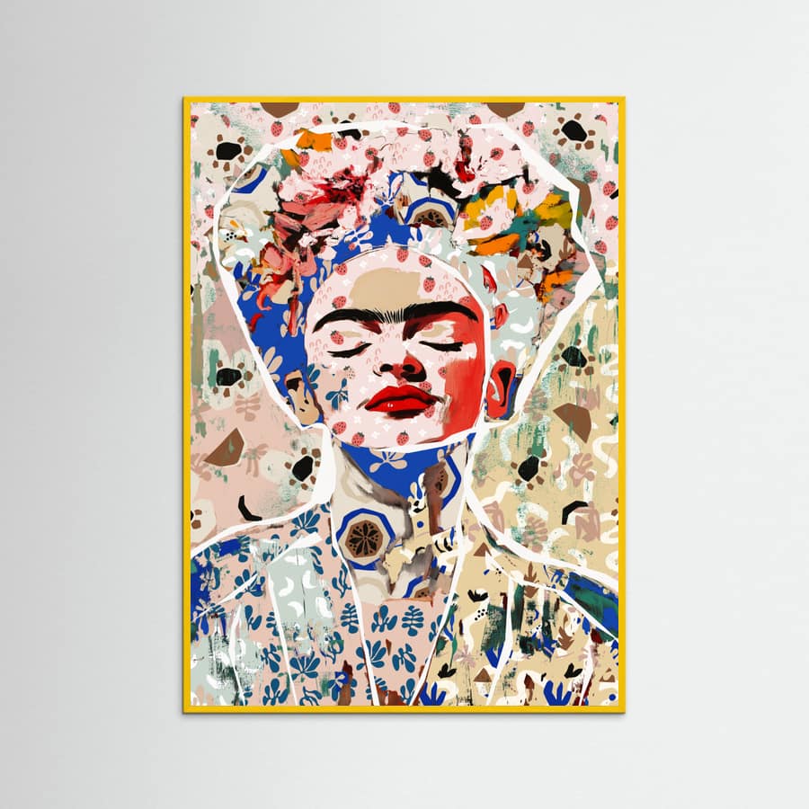 Yellow Wood Pattern play no 18 (Frida) Poster