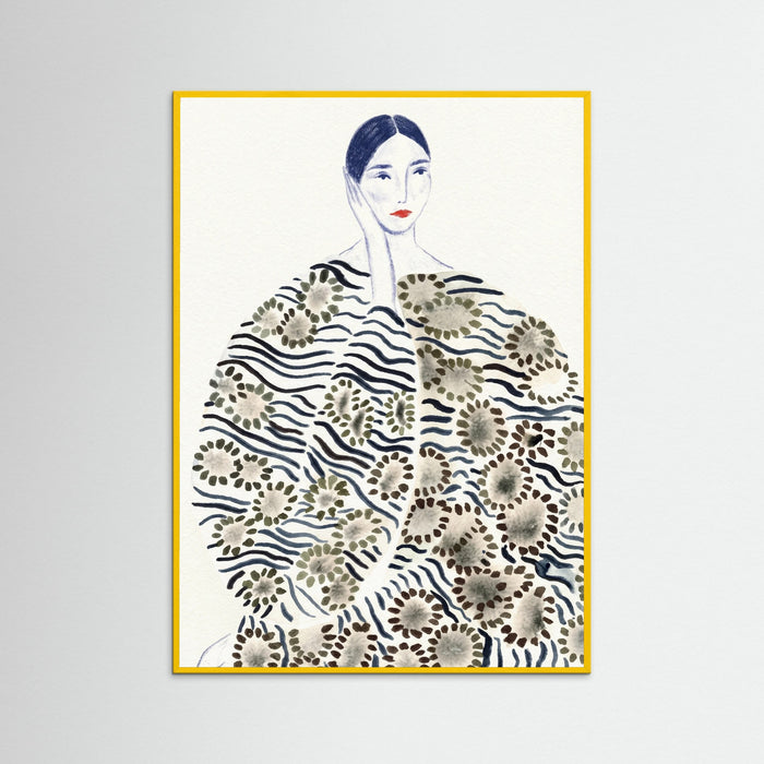 Yellow Wood Patterned Elegance