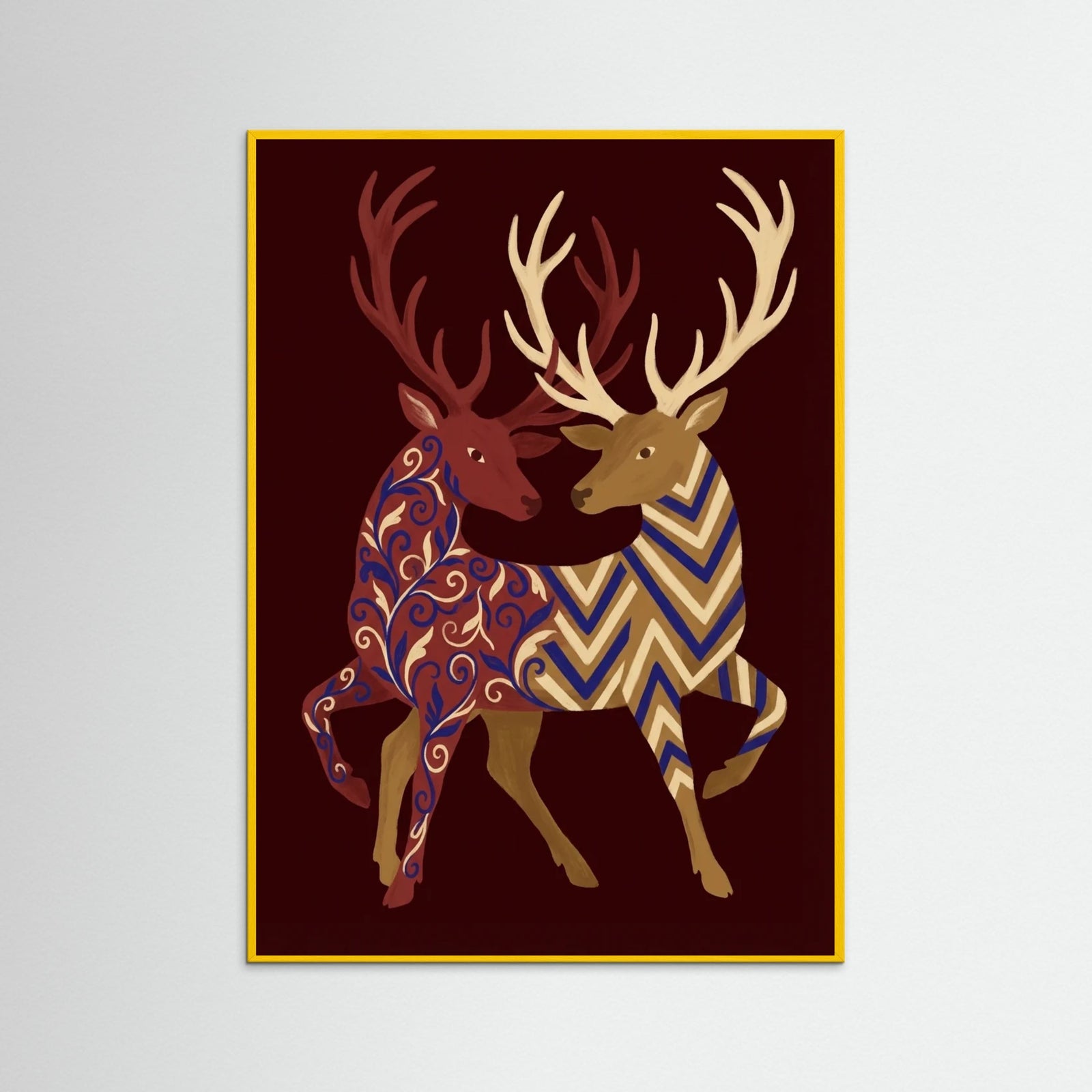Yellow Wood Patterned Equines