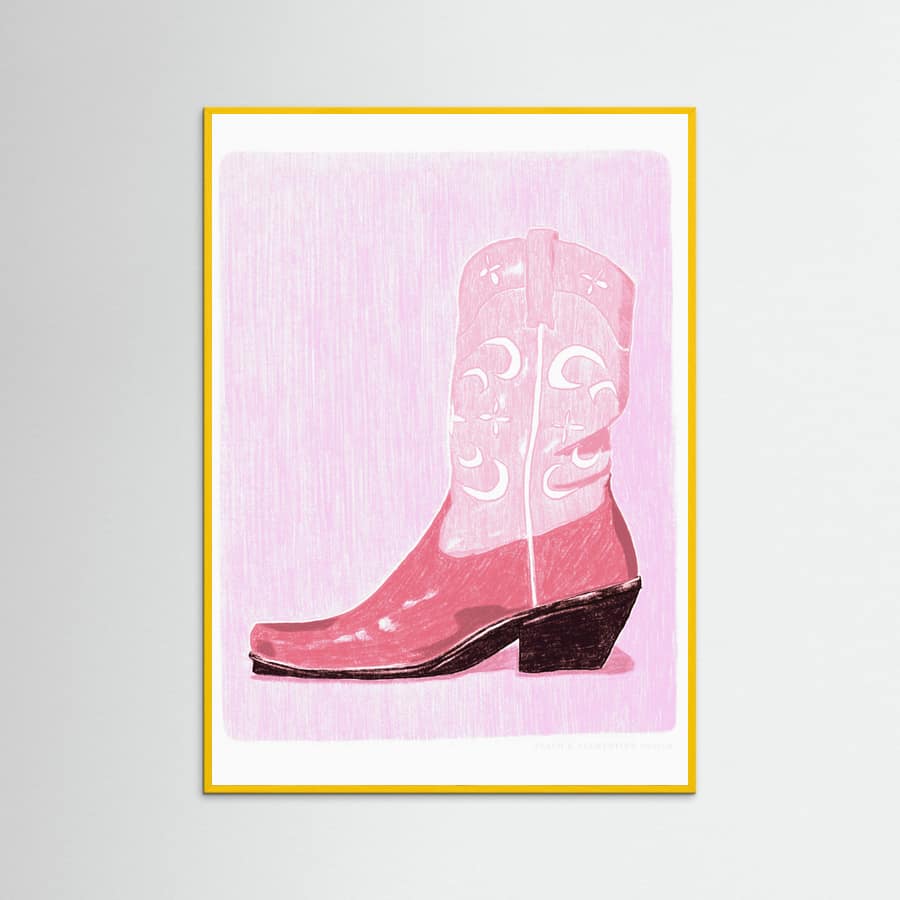 Yellow Wood P&c Cowgirlboot Poster