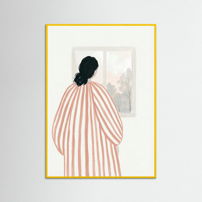 Yellow Wood Pensive Striped Figure