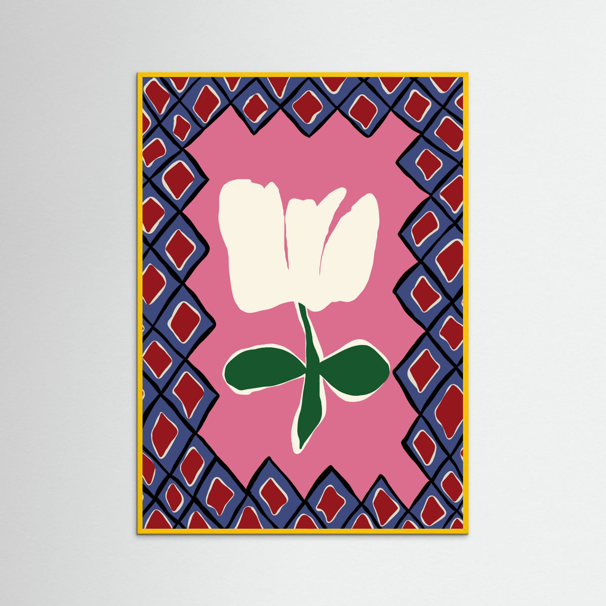 Yellow Wood Petal plaid playtime I Poster