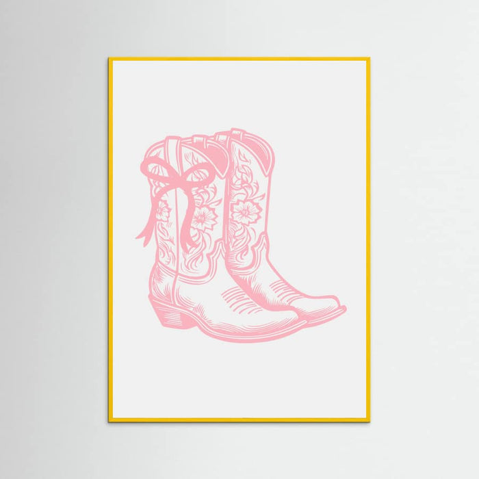 Pink Cowgirl Boots with Bow Poster – plakat og kunsttryk