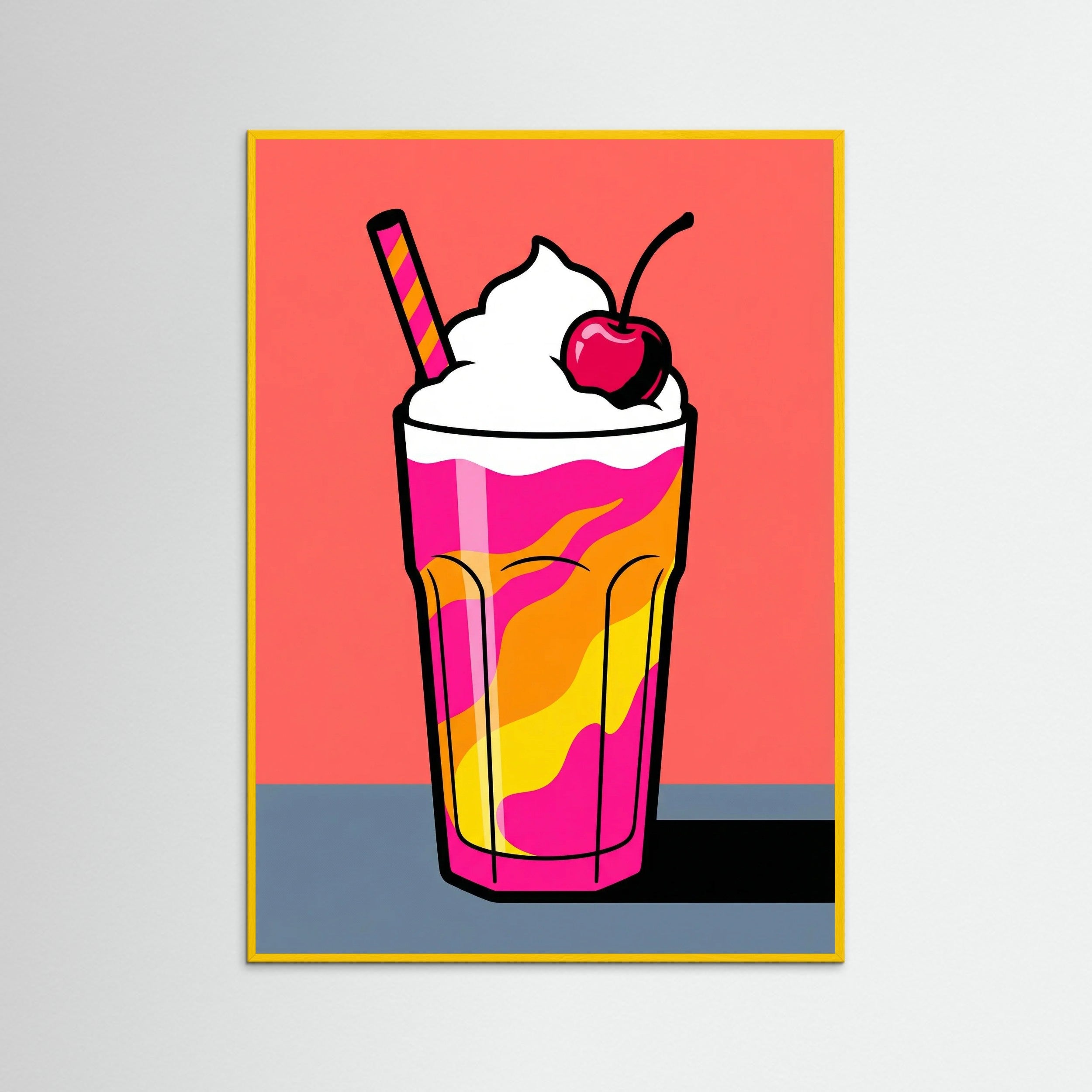 Yellow Wood Pink Glaze Pop