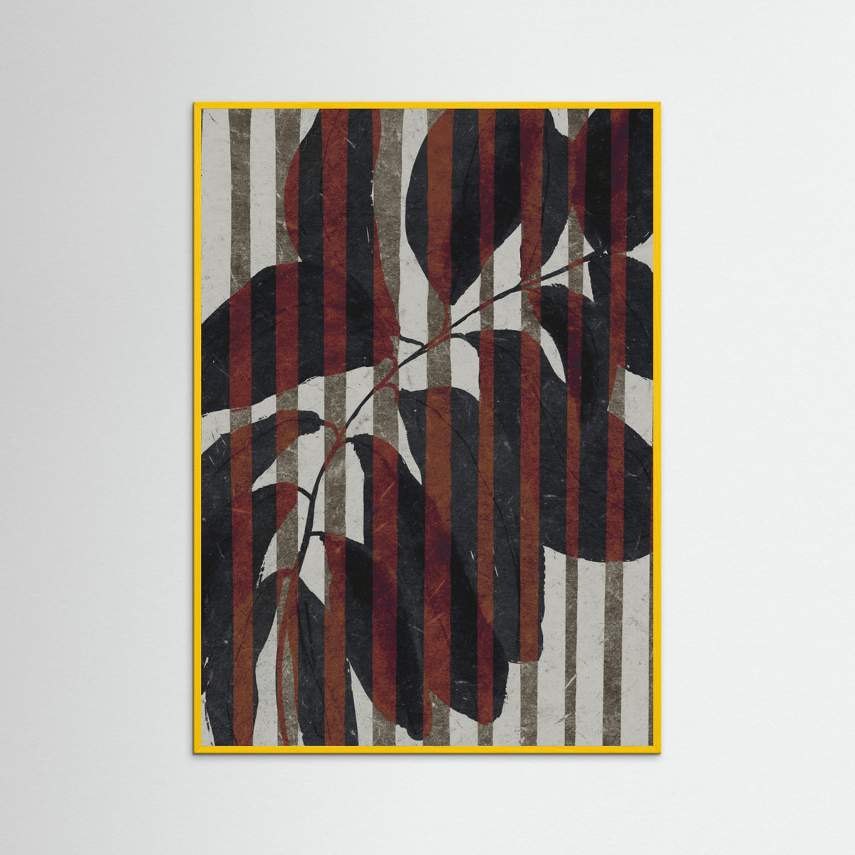 Yellow Wood Plant And Stripes Poster
