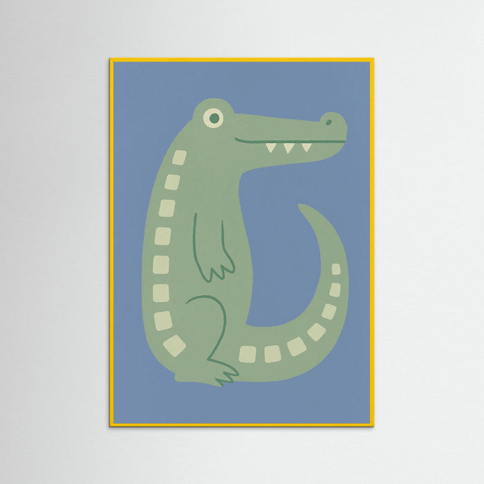 Yellow Wood Playful Crocodile