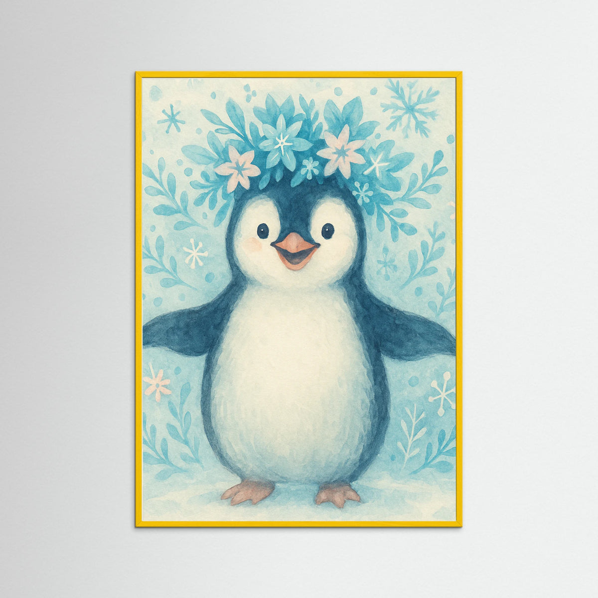 Yellow Wood Playful Penguin