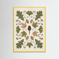 Yellow Wood Pressed Garden Blooms