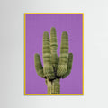 Yellow Wood Purple Cactus Poster