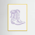 Purple Cowgirl Boots with Bow Poster – plakat og kunsttryk