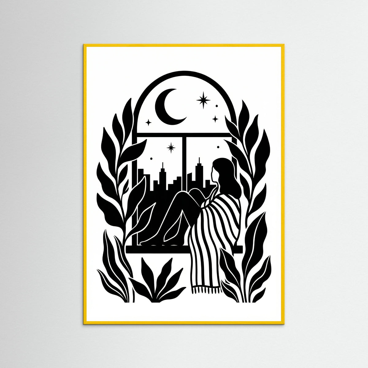 Yellow Wood Quiet Contemplation Black