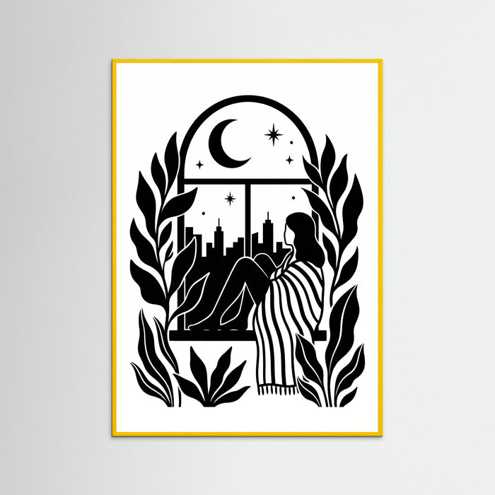 Yellow Wood Quiet Contemplation Black