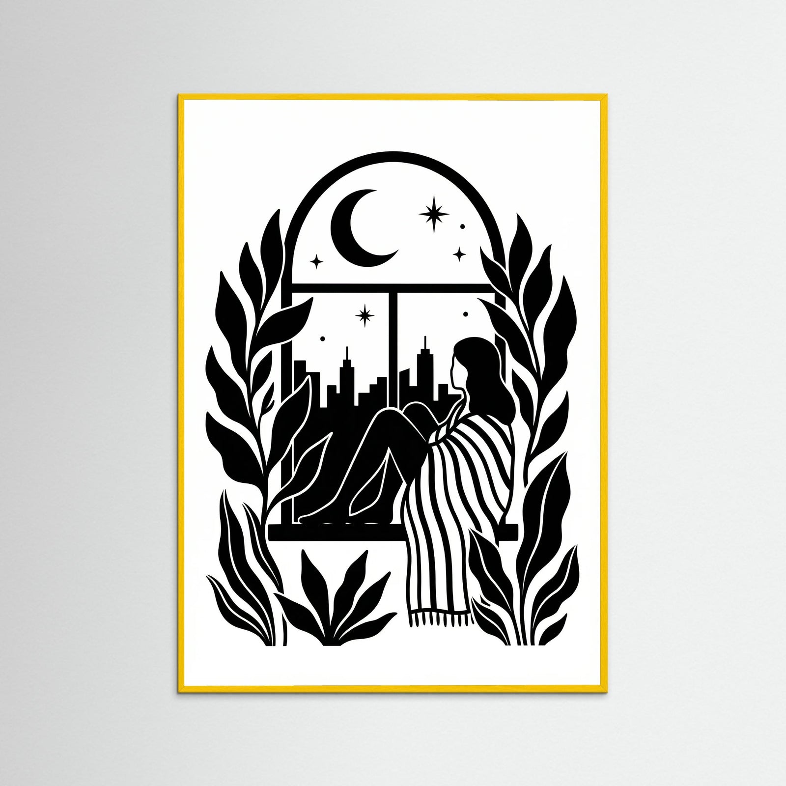 Yellow Wood Quiet Contemplation Black