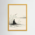 Yellow Wood Quiet Reflection Black