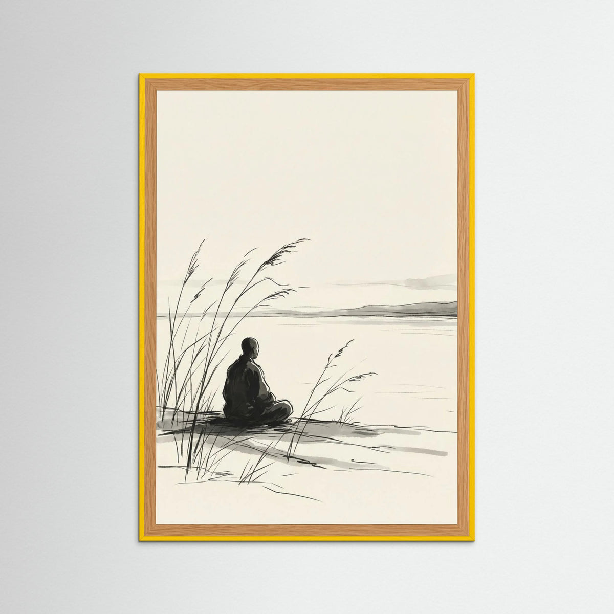 Yellow Wood Quiet Reflection Black