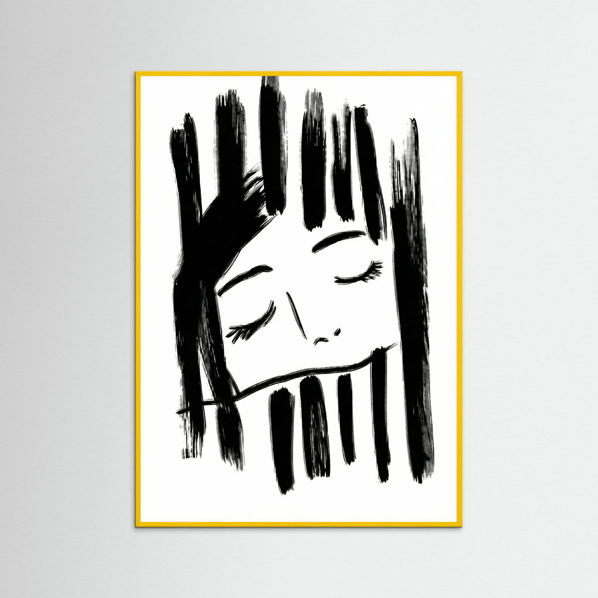 Yellow Wood Quiet Reflection Black