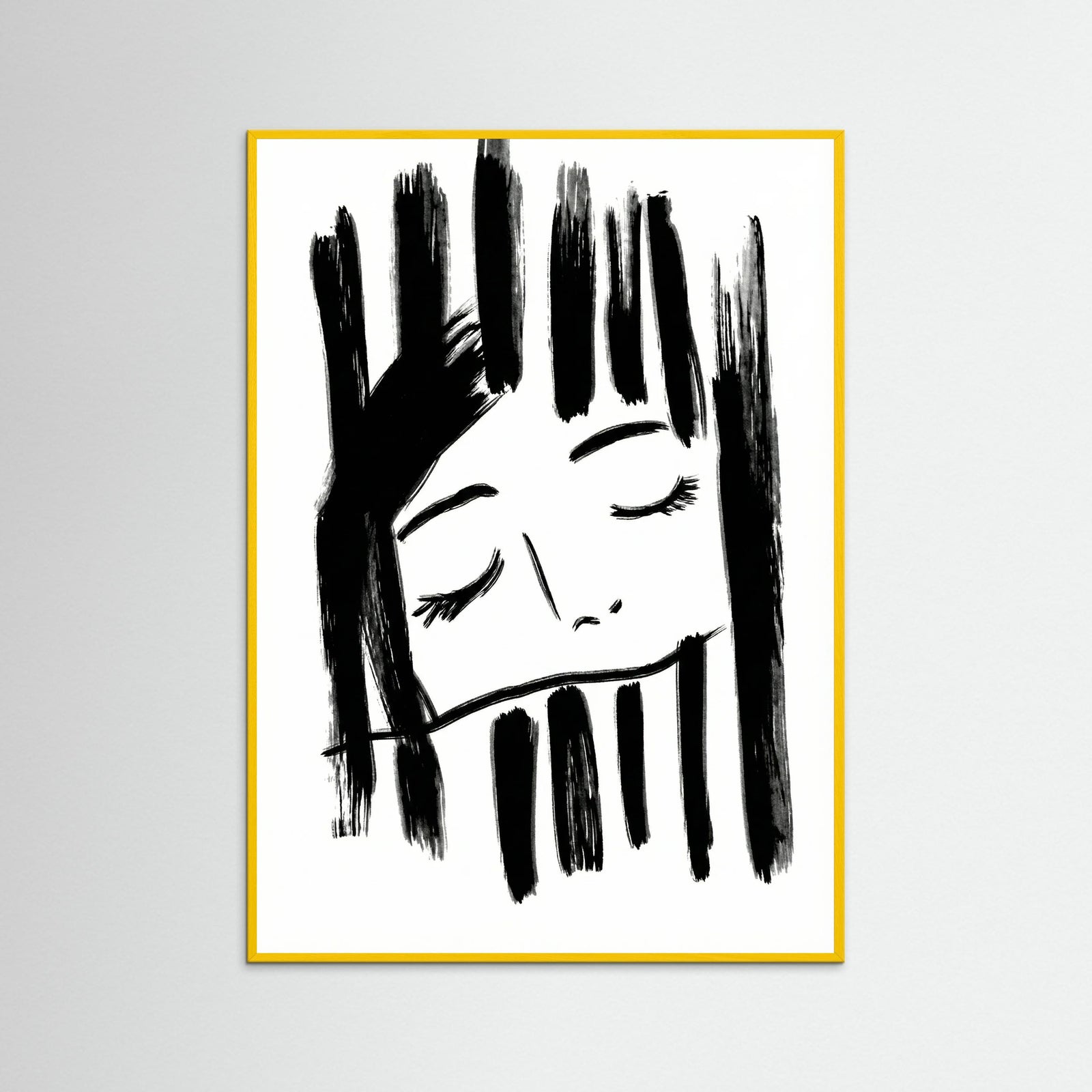 Yellow Wood Quiet Reflection Black