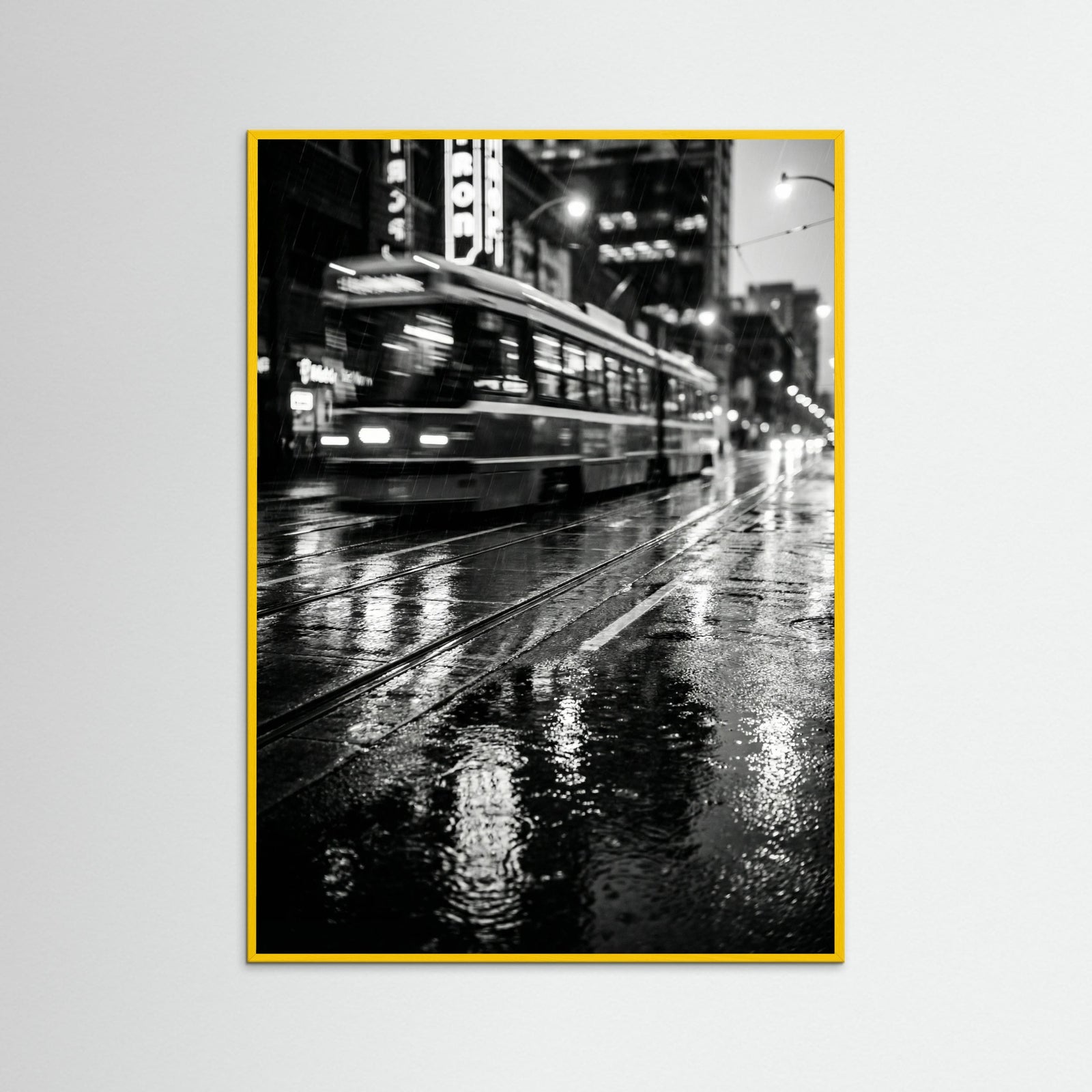 Yellow Wood Rainy Night Drive