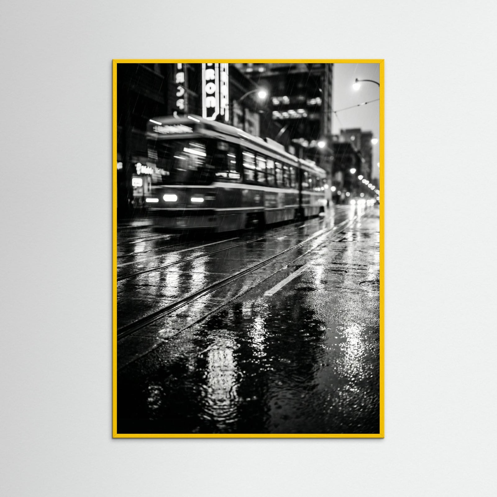 Yellow Wood Rainy Night Drive