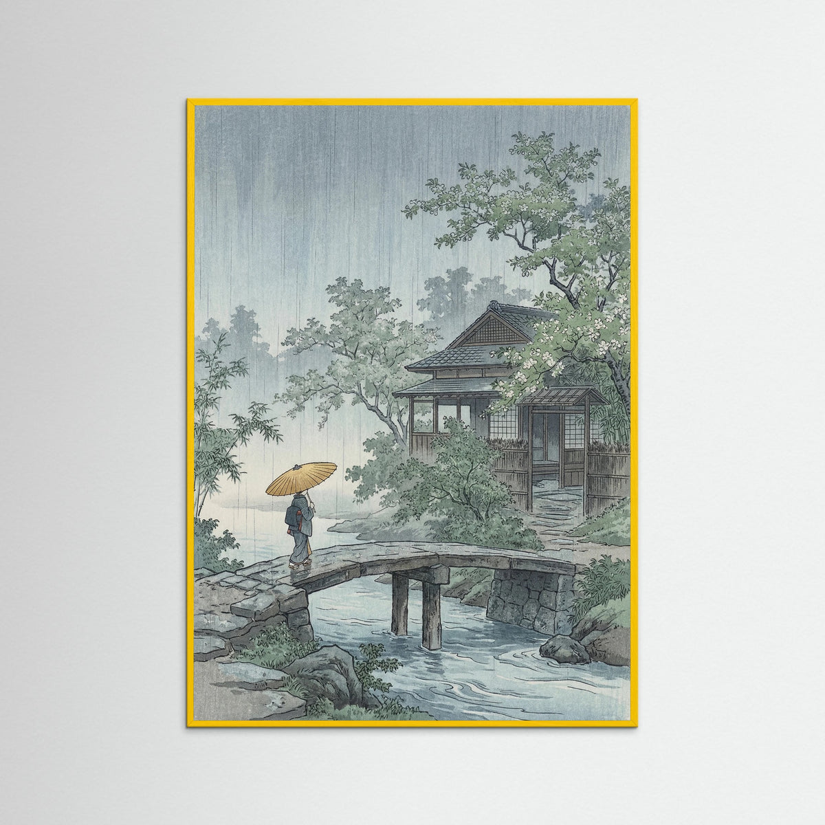 Yellow Wood Rainy Pagoda Gate