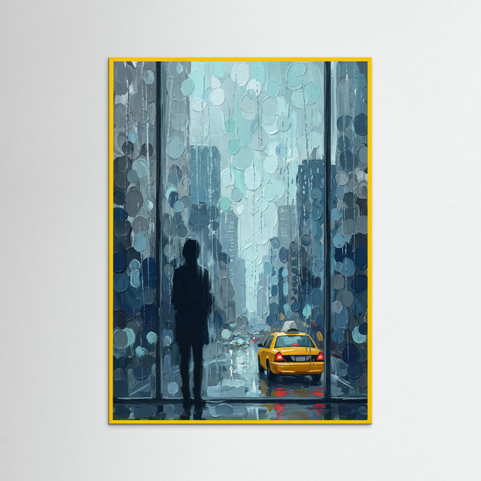 Yellow Wood Rainy Reflections