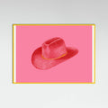 Yellow Wood Red Stetson On Pink Poster