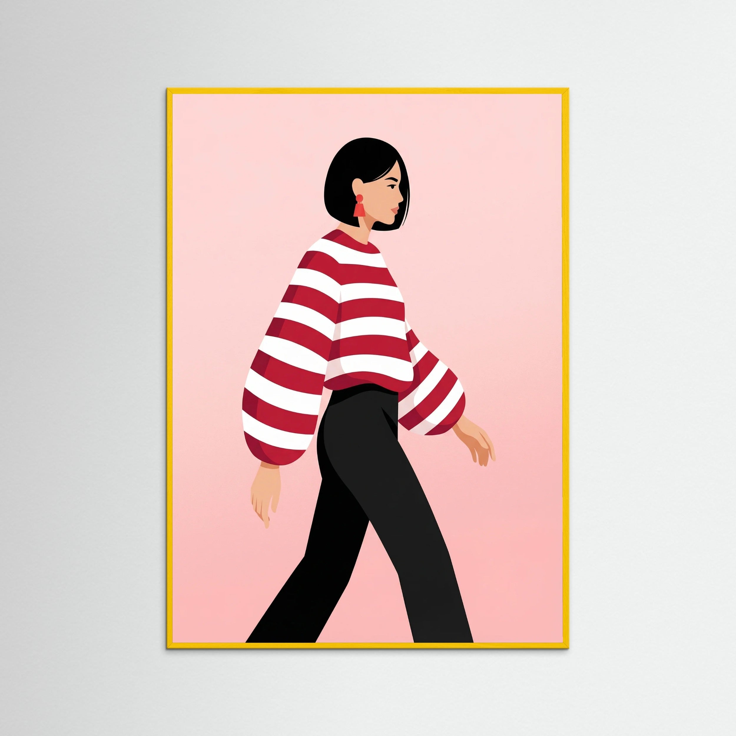 Yellow Wood Red Stripes Sway