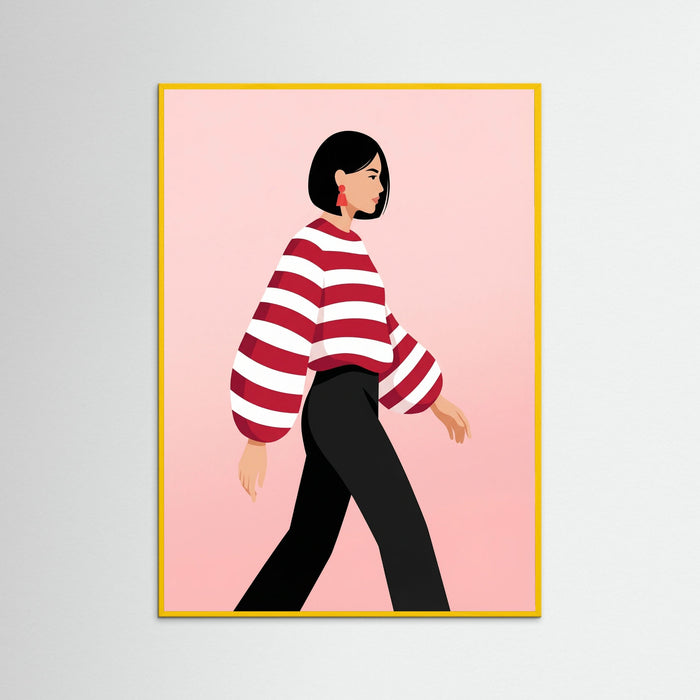Yellow Wood Red Stripes Sway