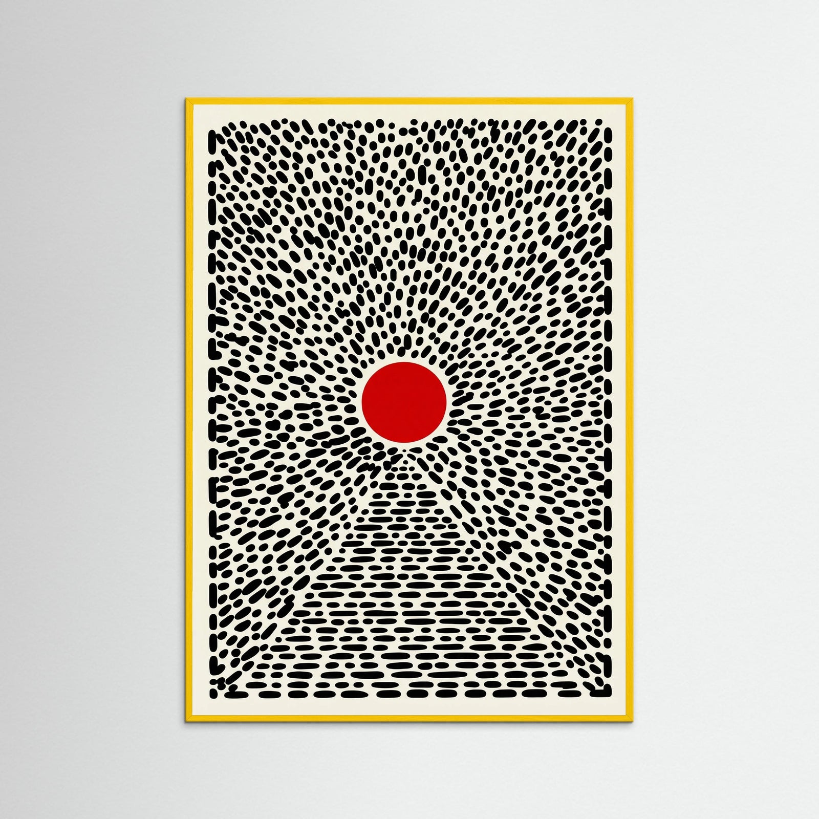 Yellow Wood Red Sun Burst