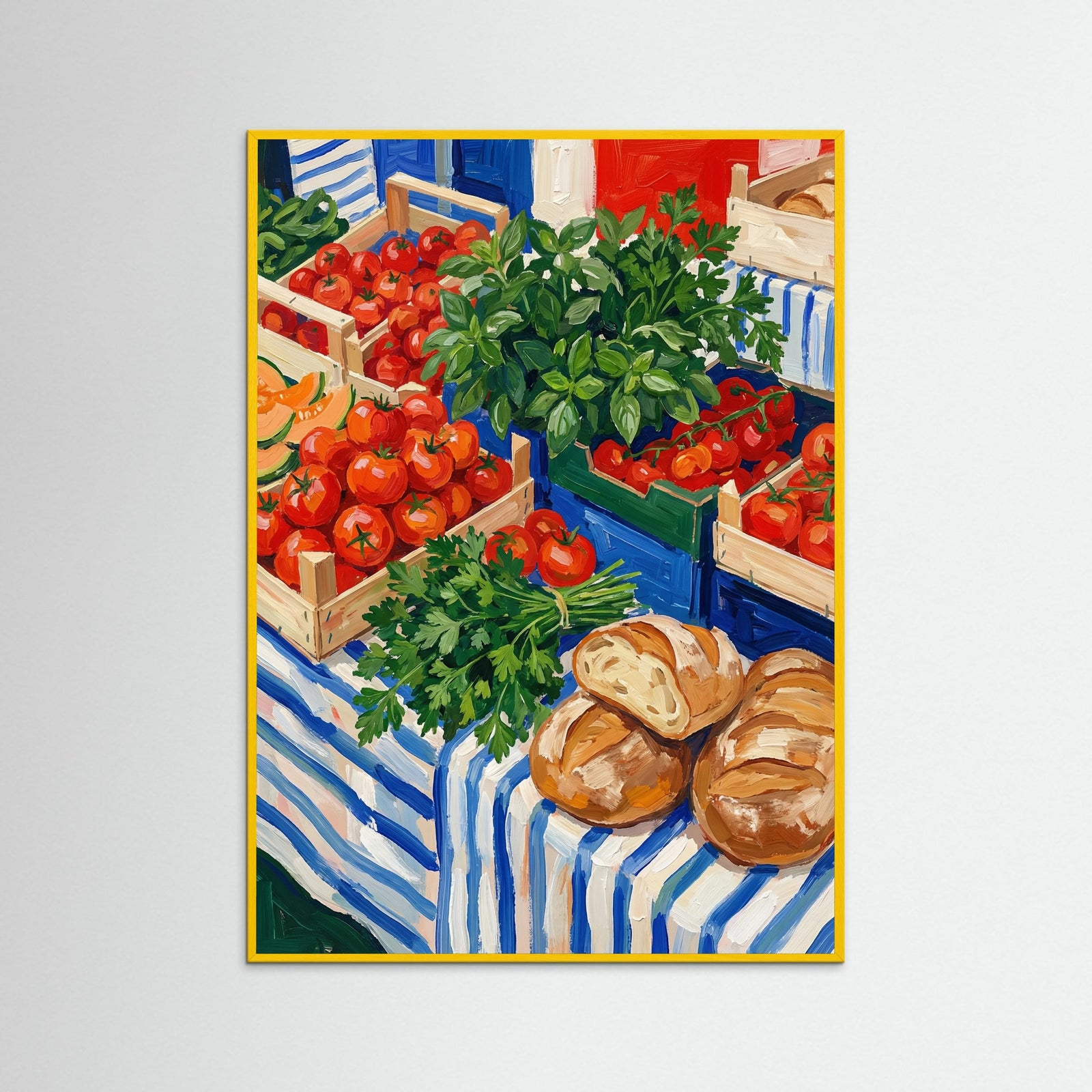 Yellow Wood Red Table Still