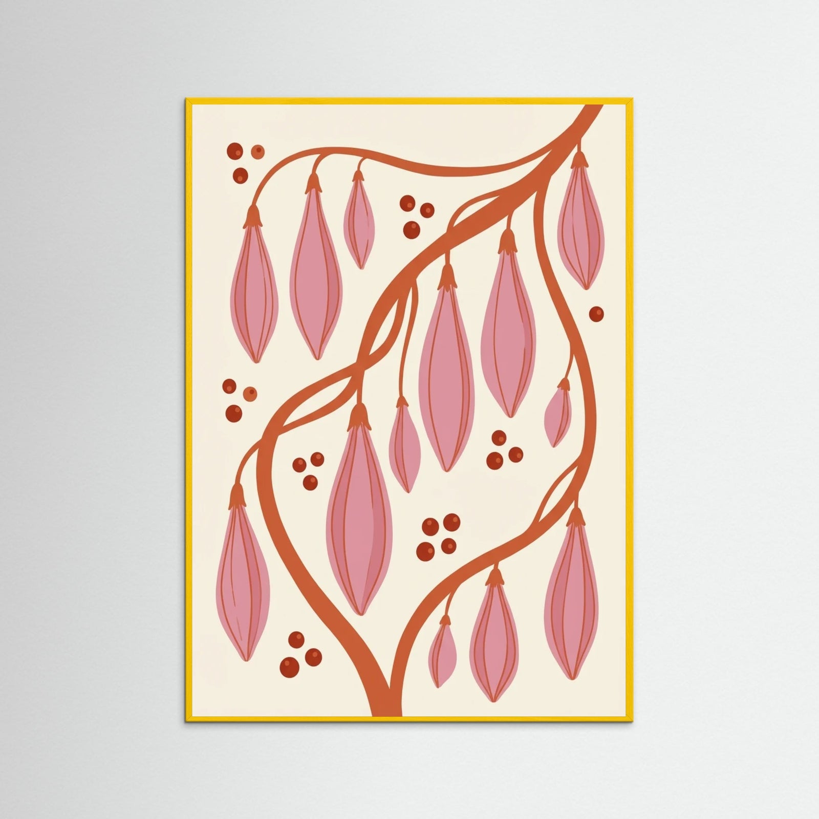 Yellow Wood Retro Blooms