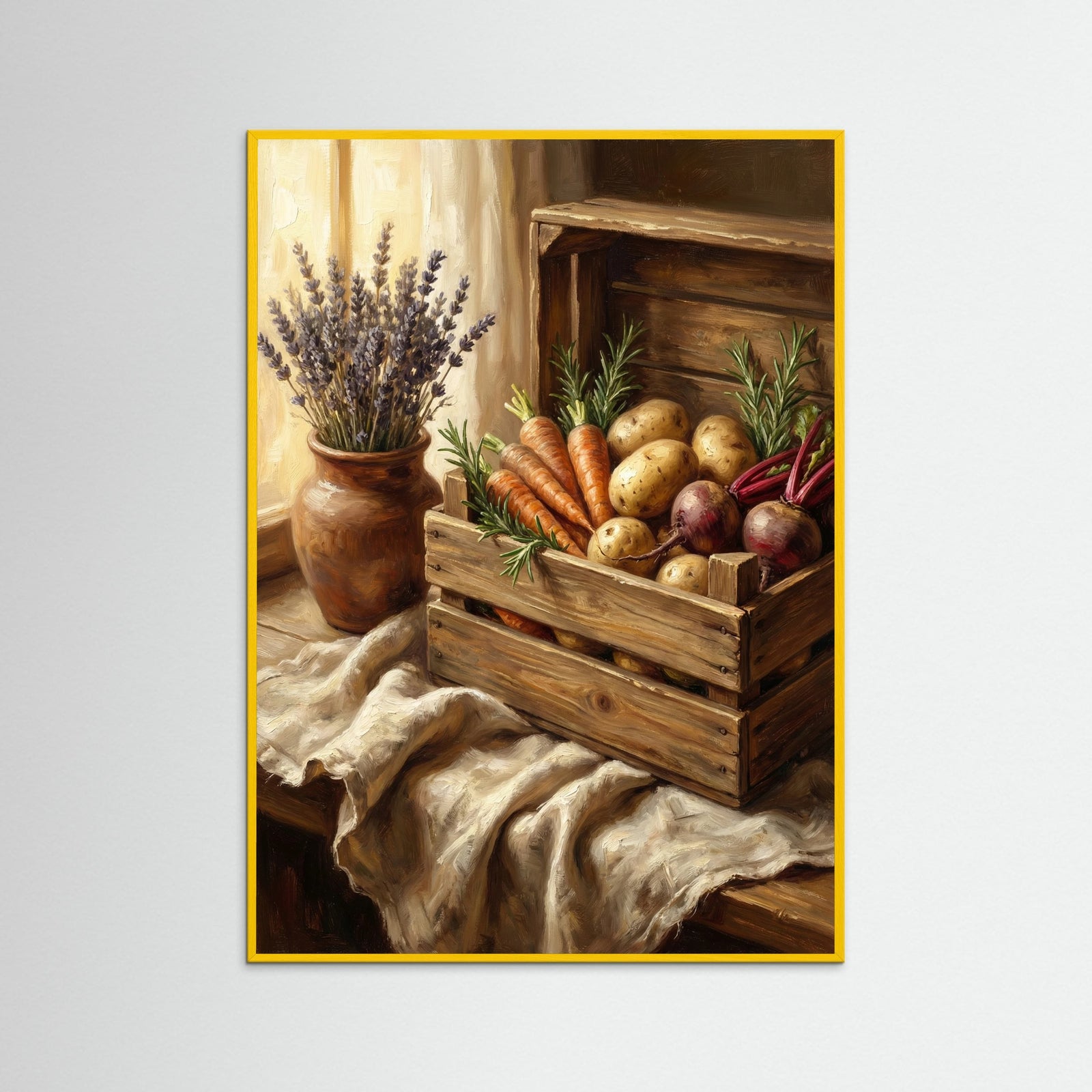 Yellow Wood Rustic Harvest Table