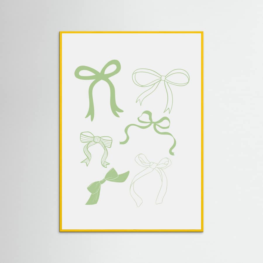 Plakat Sage Green Bows – plakat i druk artystyczny