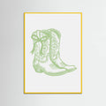 Sage Green Cowgirl Boots with Bow Poster – Poster und Kunstdruck