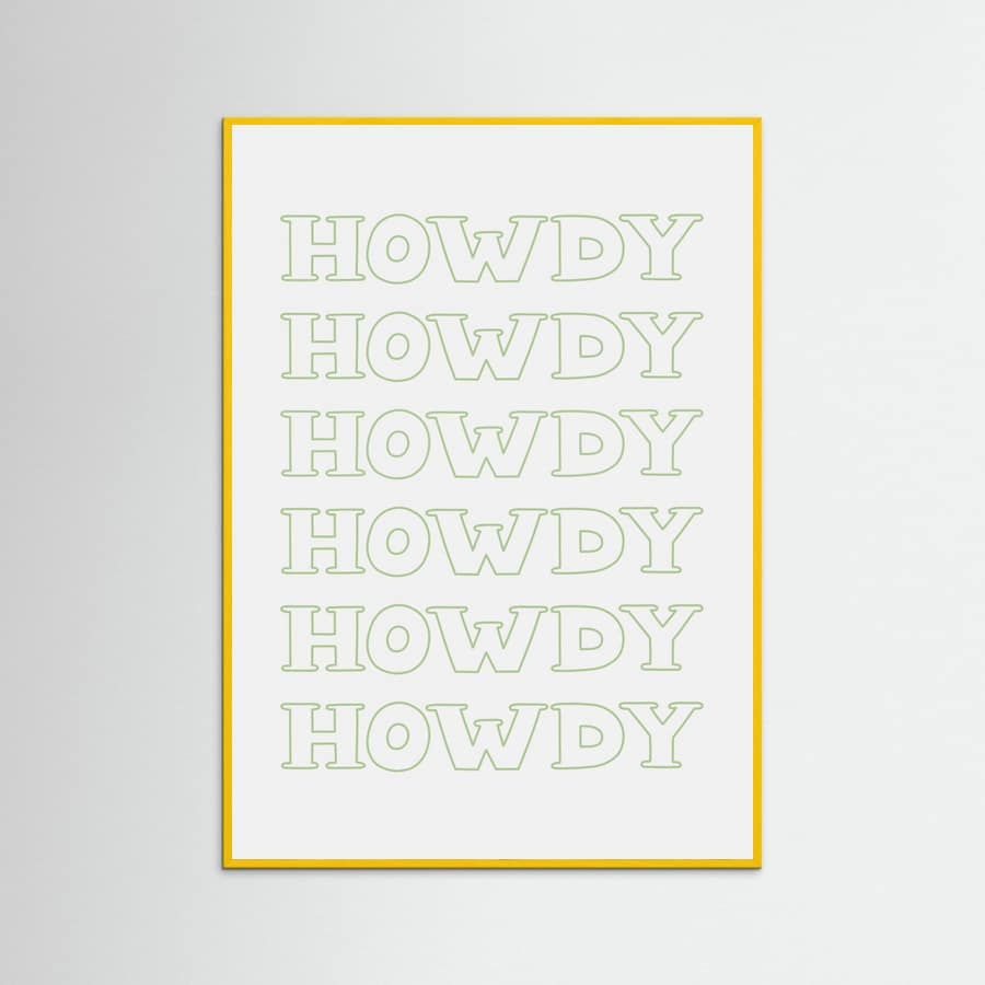 Plakat Sage Green Howdy – plakat i druk artystyczny