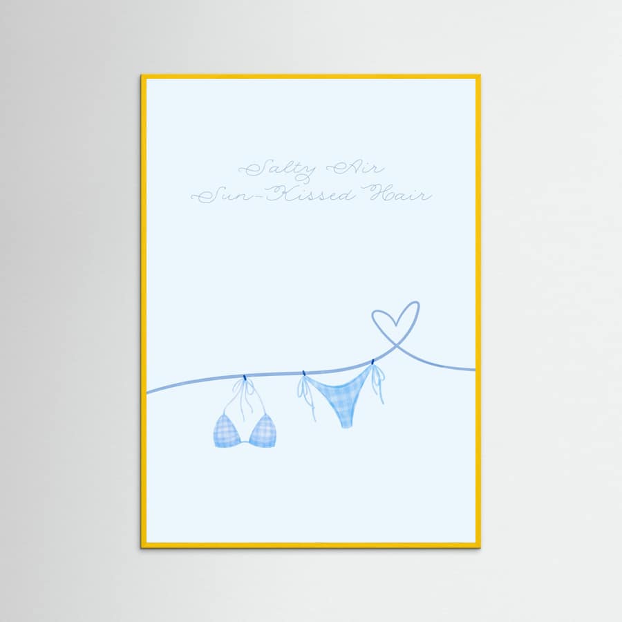 Salty Air Sun Kissed Hair Blue Bikini Poster – poster and art print