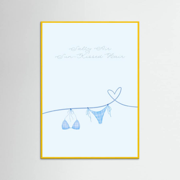 Salty Air Sun Kissed Hair Blue Bikini Poster – poster and art print