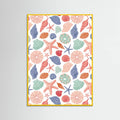 Seashells and Starfish - White Poster – poster and art print